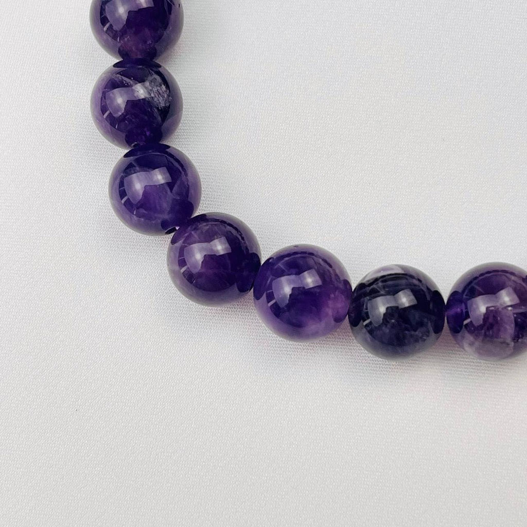 Браслет из Аметиста и мадагаскарского Розового кварца 17 см