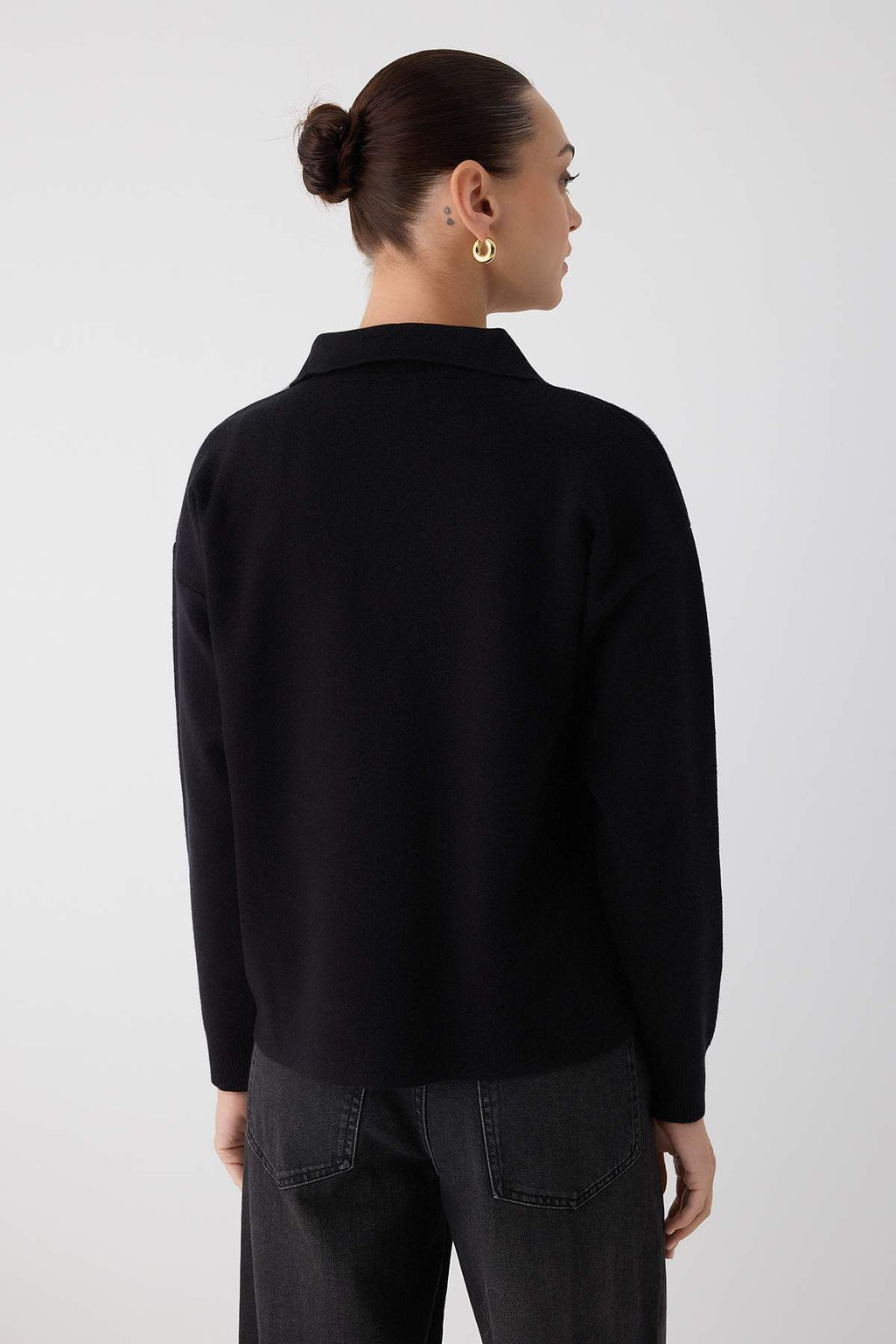 Wardrobe Essentials Lacivert Premium/Ozel Iplik Polo Yaka Triko Kazak | TWOAW26KZ00060 - Trendyolmilla фото 11