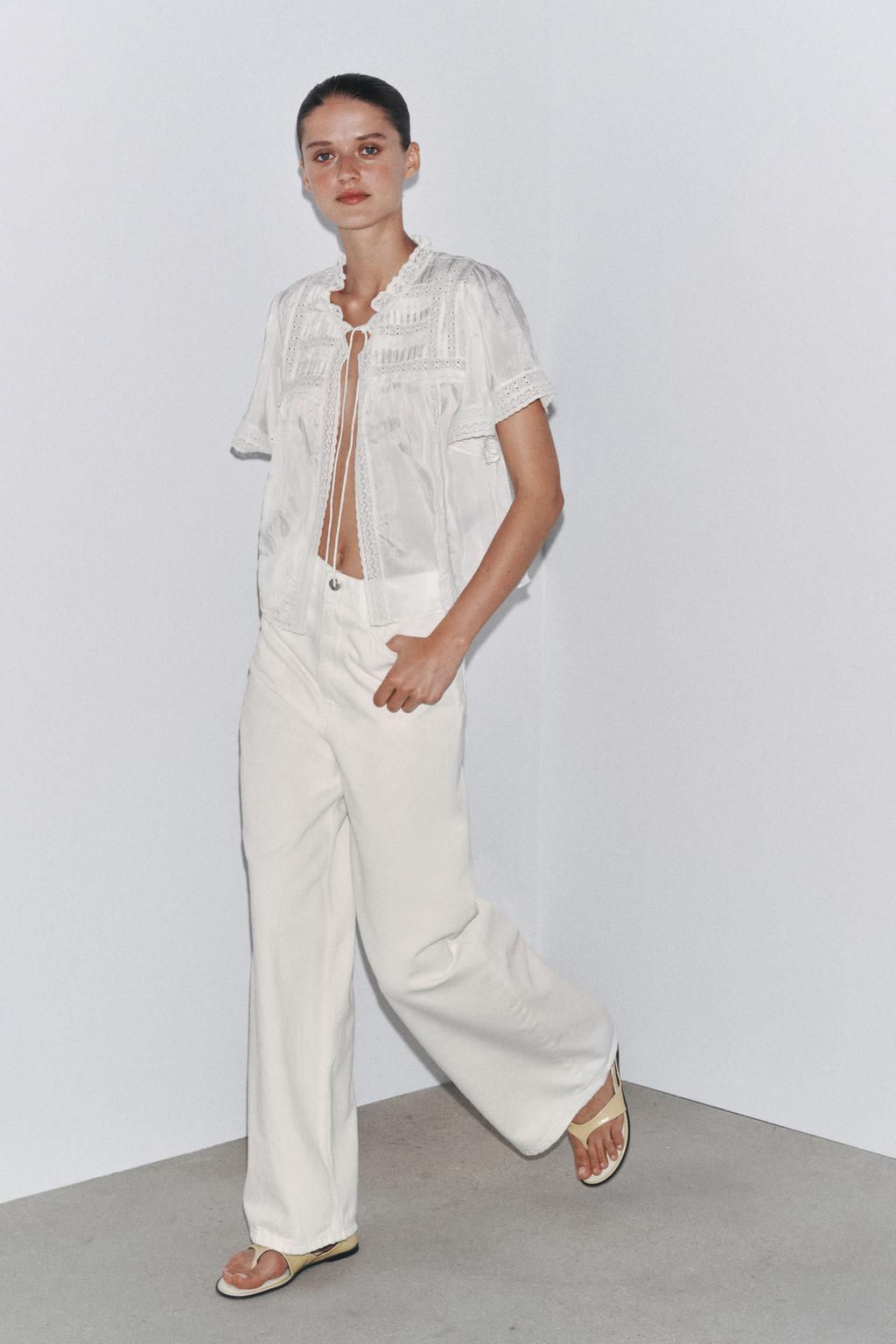 ZW COLLECTION HIGH-WAIST PALAZZO JEANS - Zara фото 31