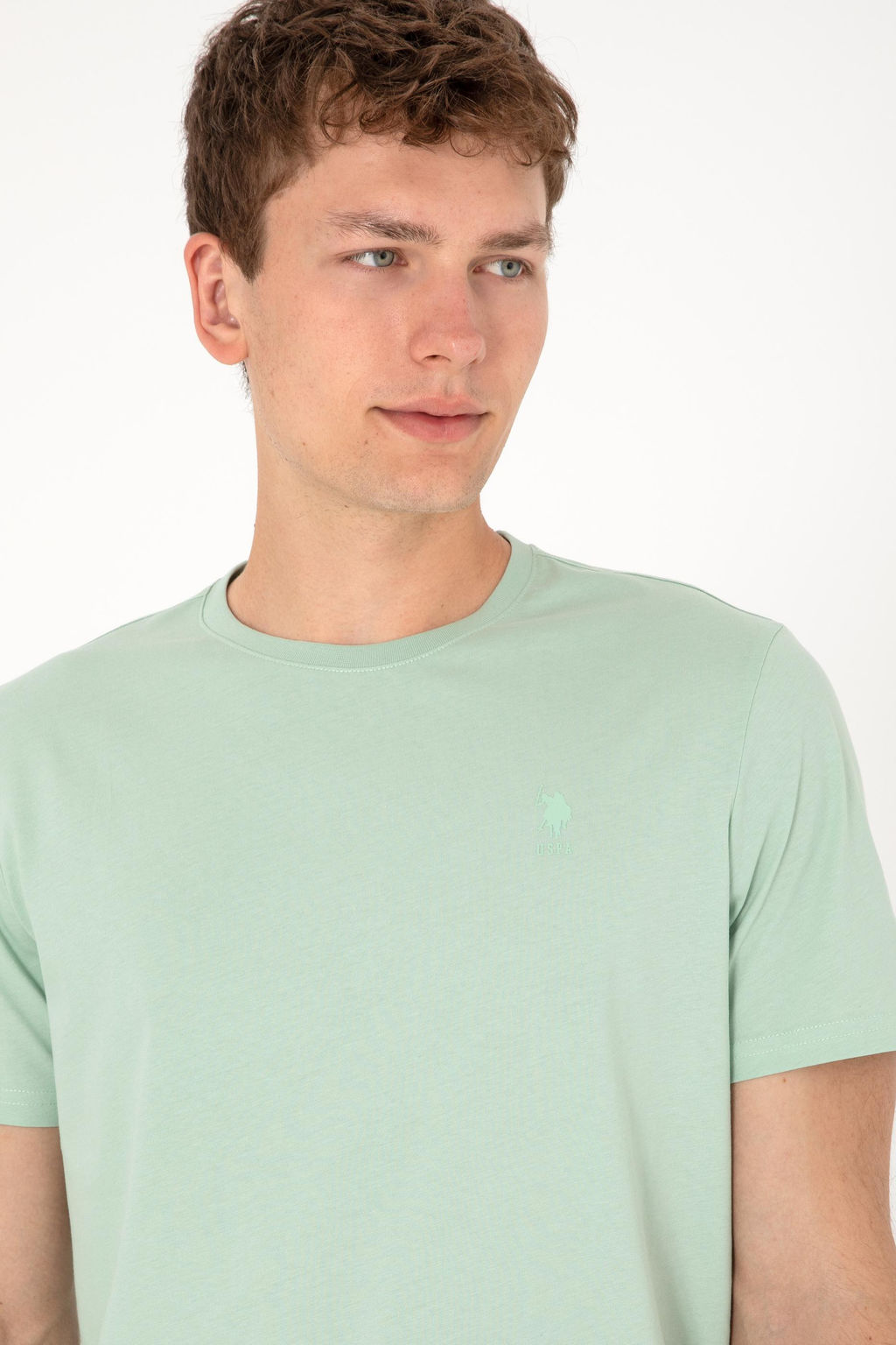 Erkek Regular Fit Bisiklet Yaka Su Ye_ili Basic Ti__rt Sepette S_rpriz _ndirim - U.s. polo assn фото 11