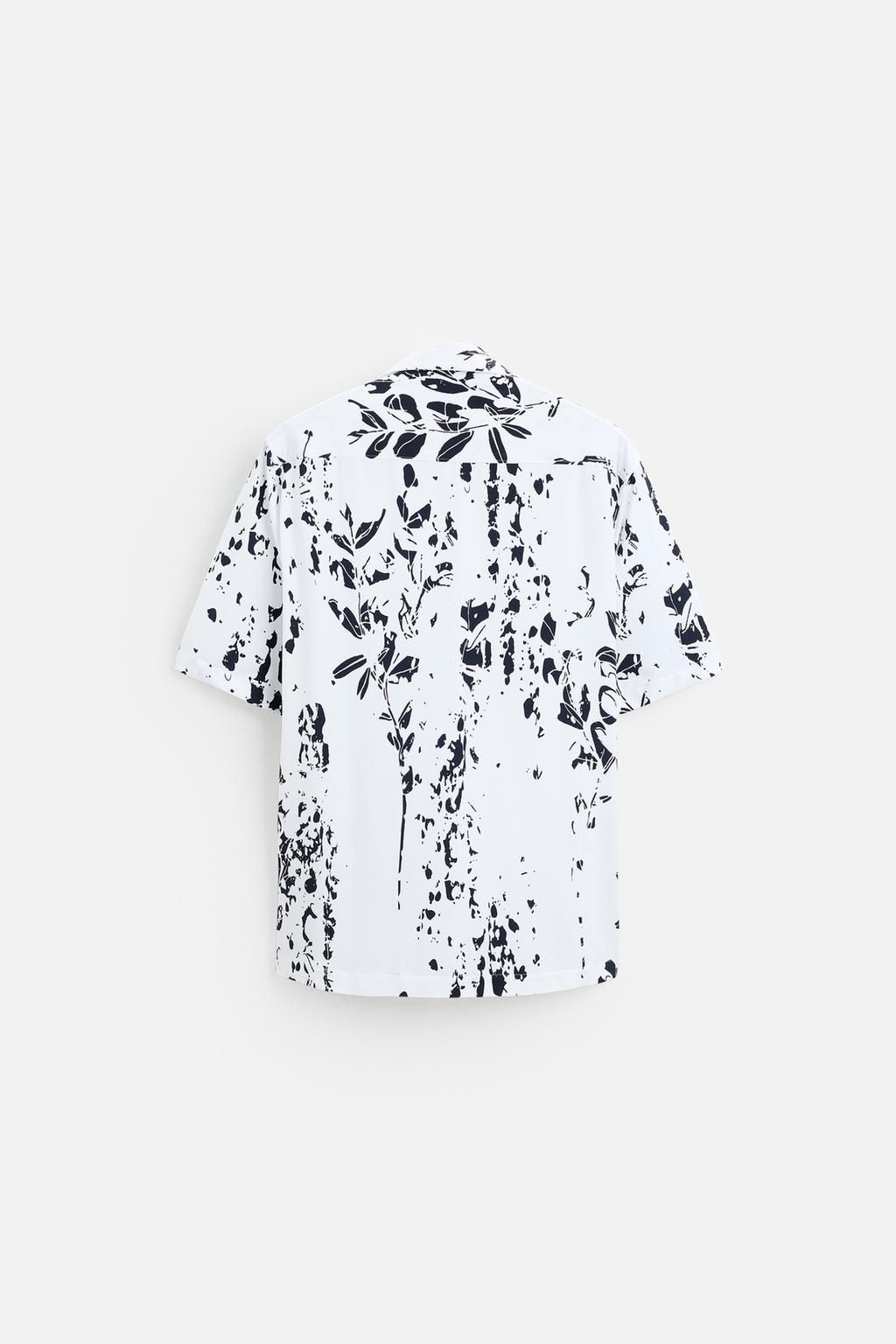 STRETCH LEAF PRINT SHIRT - Zara фото 7