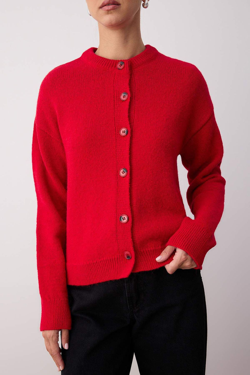 K?rm?z? Yumusak Dokulu Basic Triko H?rka TWOAW26HI00097 - Trendyolmilla фото 3