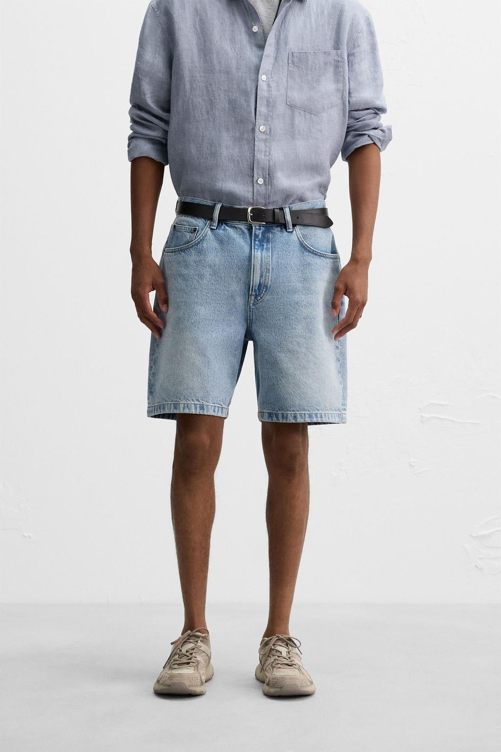 REGULAR FIT DENIM BERMUDA SHORTS - Zara фото 2