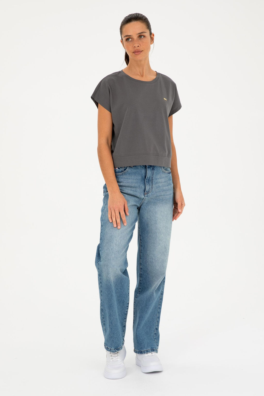 U. S. Polo Assn / Женская футболка антрацитового цвета - U.s. polo assn фото 4