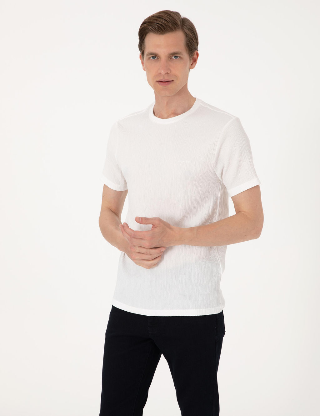 Ekru Slim Fit Ti__rt