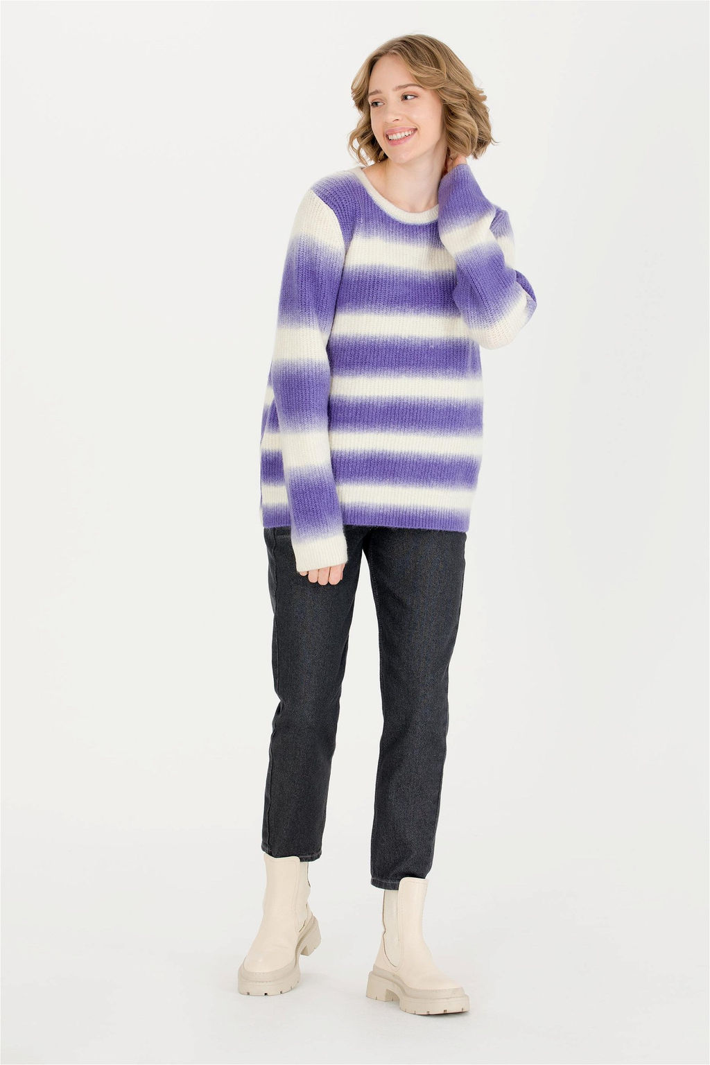 Женский сиреневый свитер с круглым вырезом Неожиданная скидка в корзине - U.s. polo assn фото 4