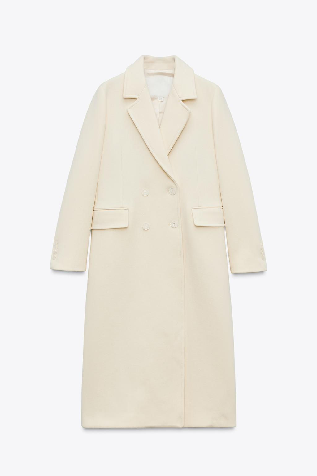 ZW COLLECTION DOUBLE-BREASTED WOOL BLEND COAT - Zara фото 5