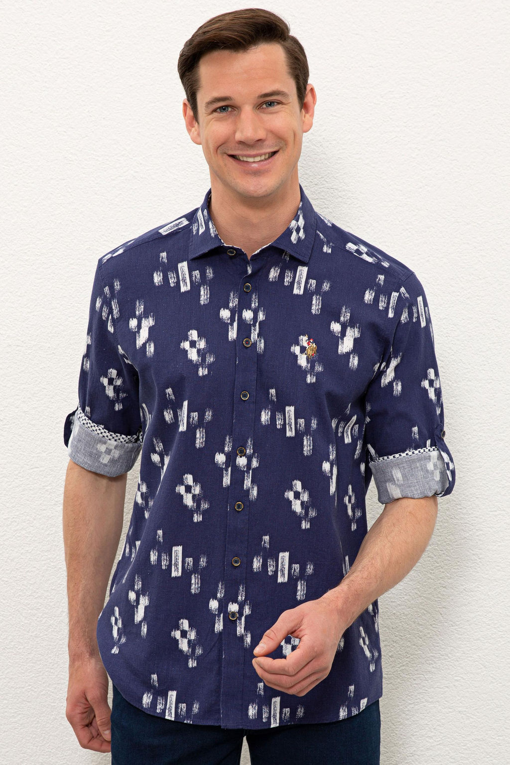 U. S. Polo Assn / Мужская темно-синяя рубашка с длинным рукавом - U.s. polo assn фото 11