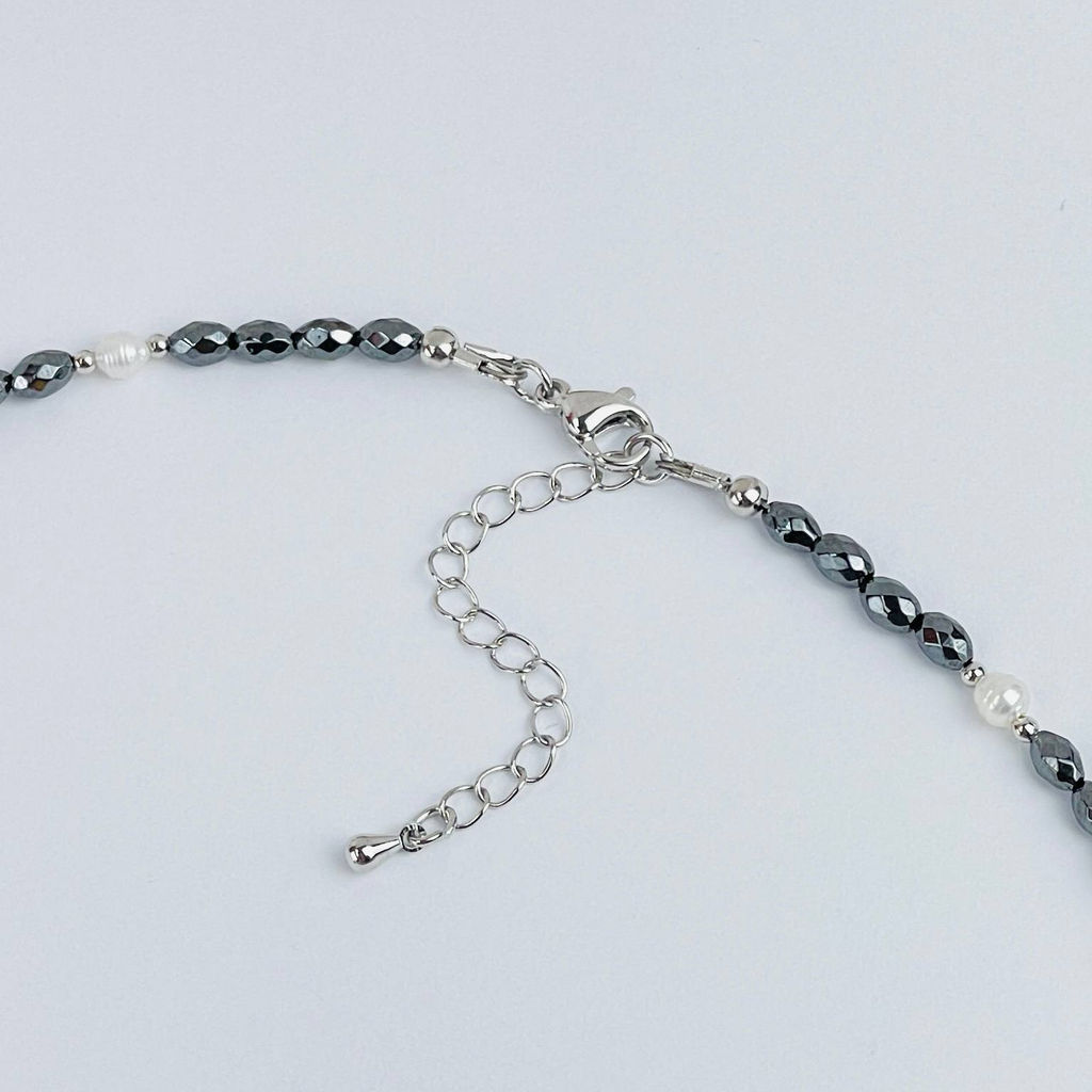 Колье из Жемчуга, Гематита и Коралла