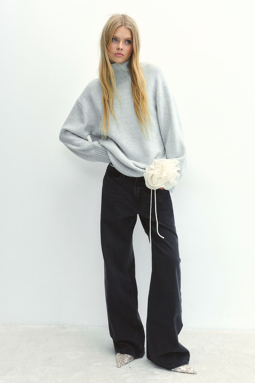 Jersey de punto fino con cuello perkins - H&m фото 4