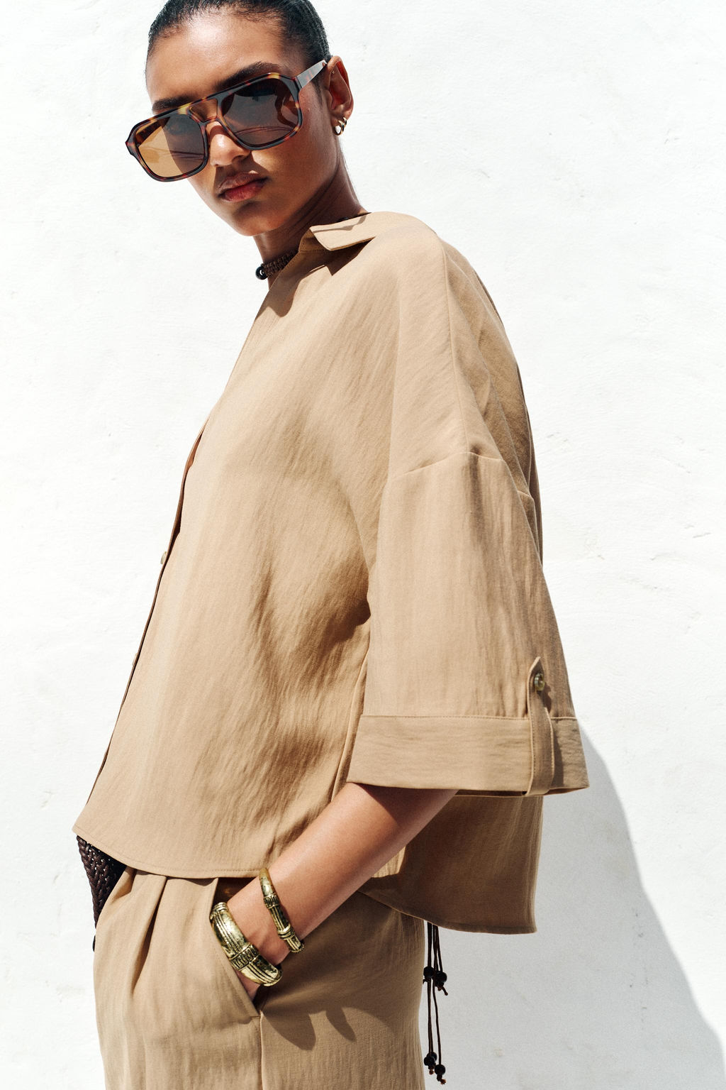 WIDE SHORT SLEEVE SHIRT - Zara фото 3