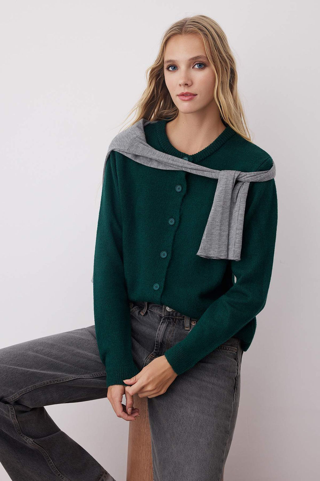 Zumrut Yesili More Sustainable Yumusak Dokulu Basic Triko H?rka TWOAW26HI00147