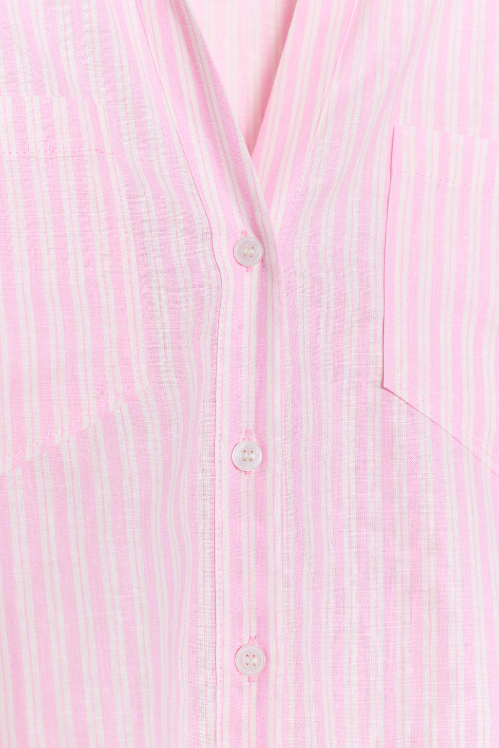 CAMISA FLUIDA CON LINO / Rosa / Blanco - Zara фото 8