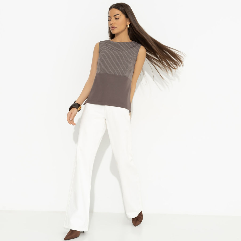 Блуза свободной посадки, Кейт Мосс отдыхает (brown) - Charutti фото 6