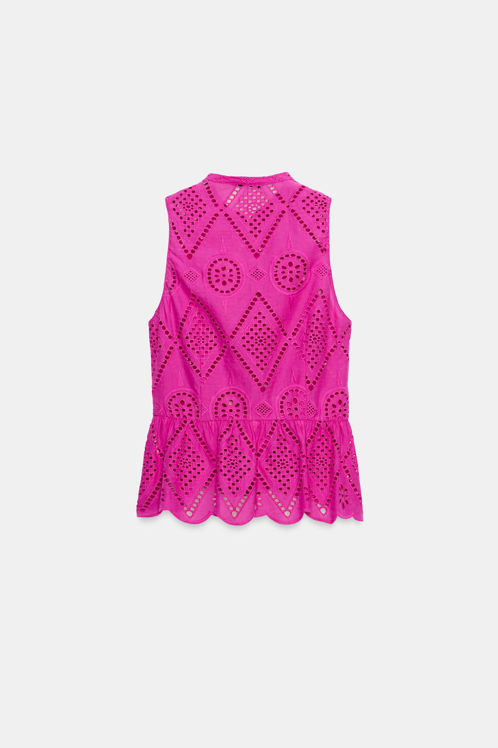 TOP PEPLUM BORDADOS PERFORADOS / Fucsia - Zara фото 6