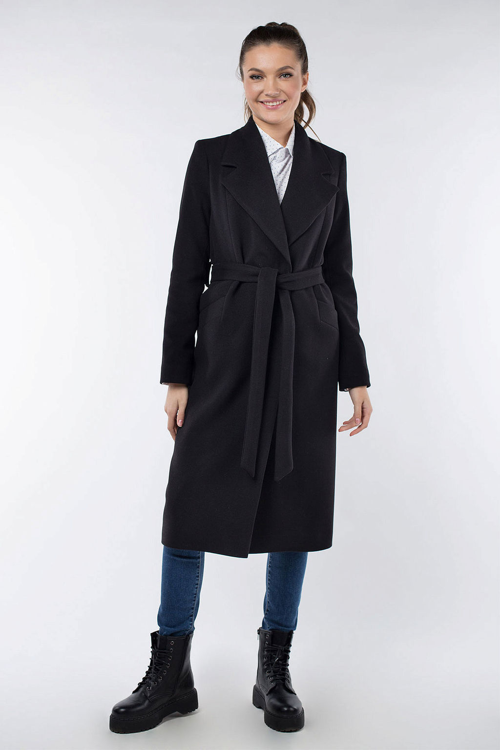 01-09204 Пальто женское демисезонное (пояс)