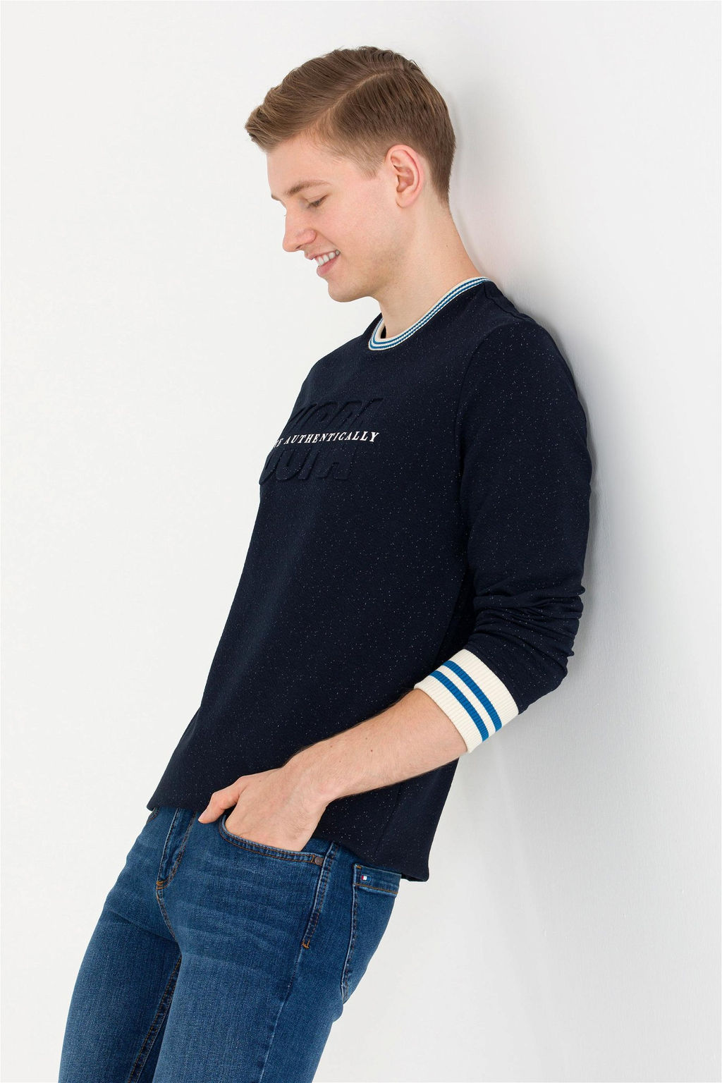 Мужская темно-синяя толстовка с круглым вырезом - U.s. polo assn фото 7