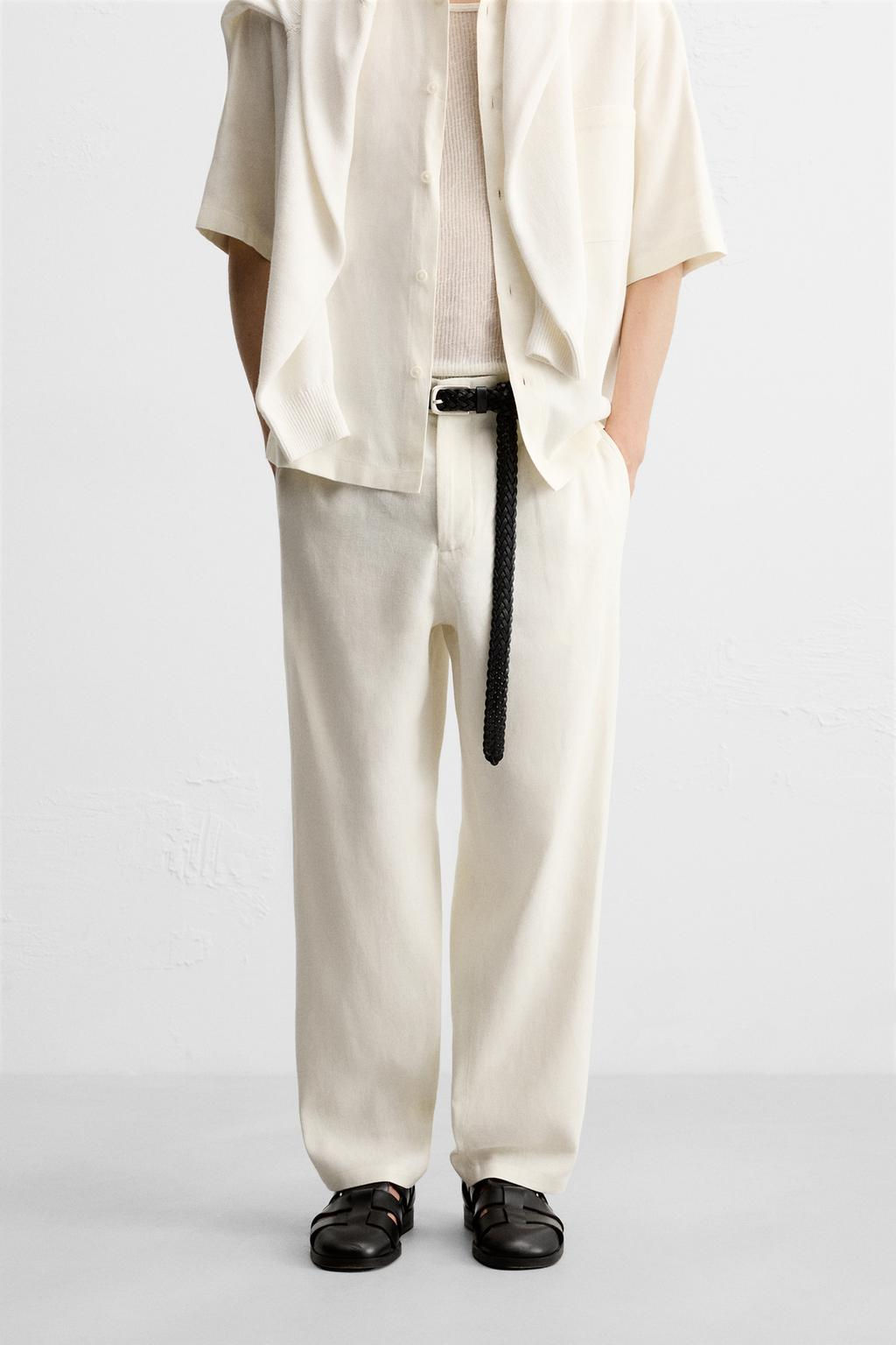 VISCOSE-JUTE TROUSERS - Zara фото 10