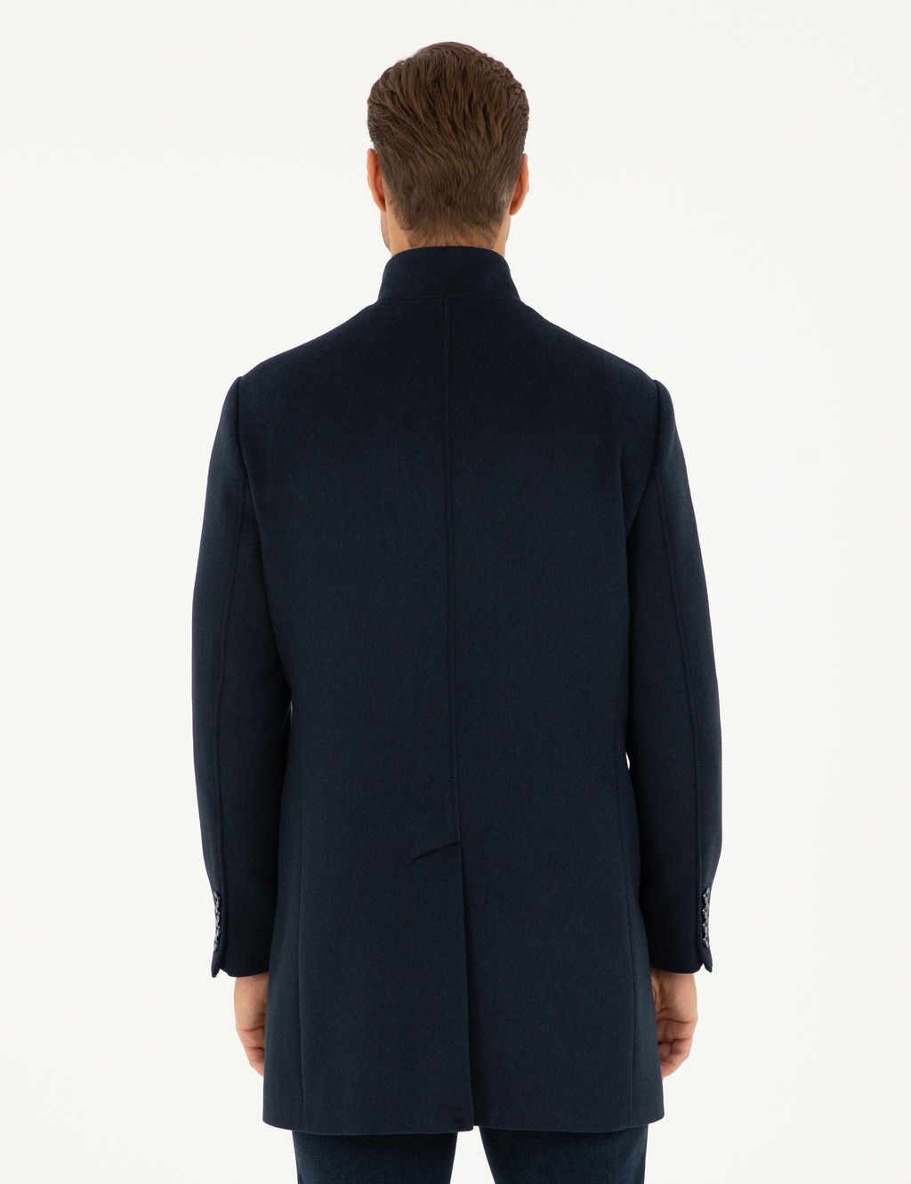 Lacivert Y_n Kar___ml_ Slim Fit Palto - Pierre cardin фото 5