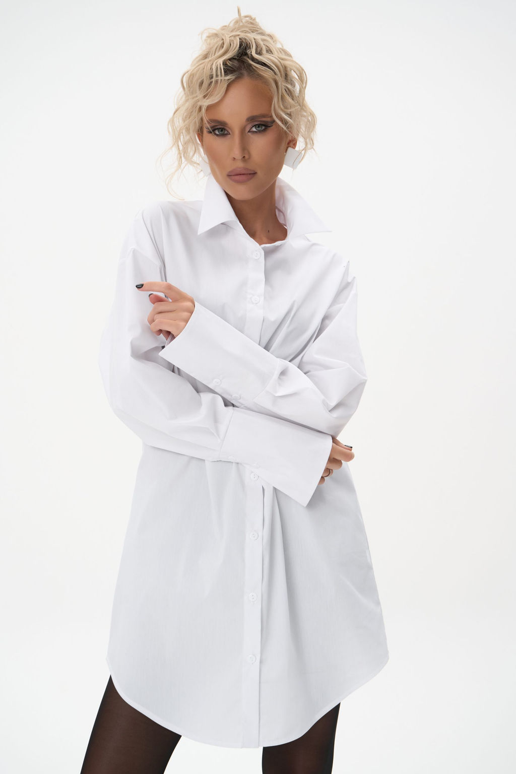 Платье рубашка Пэрис (белый) - Эльза фото 2