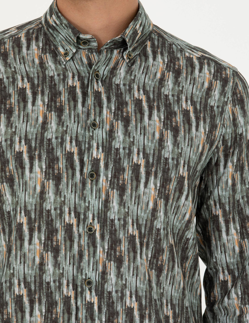 Haki Slim Fit Uzun Kollu G_mlek