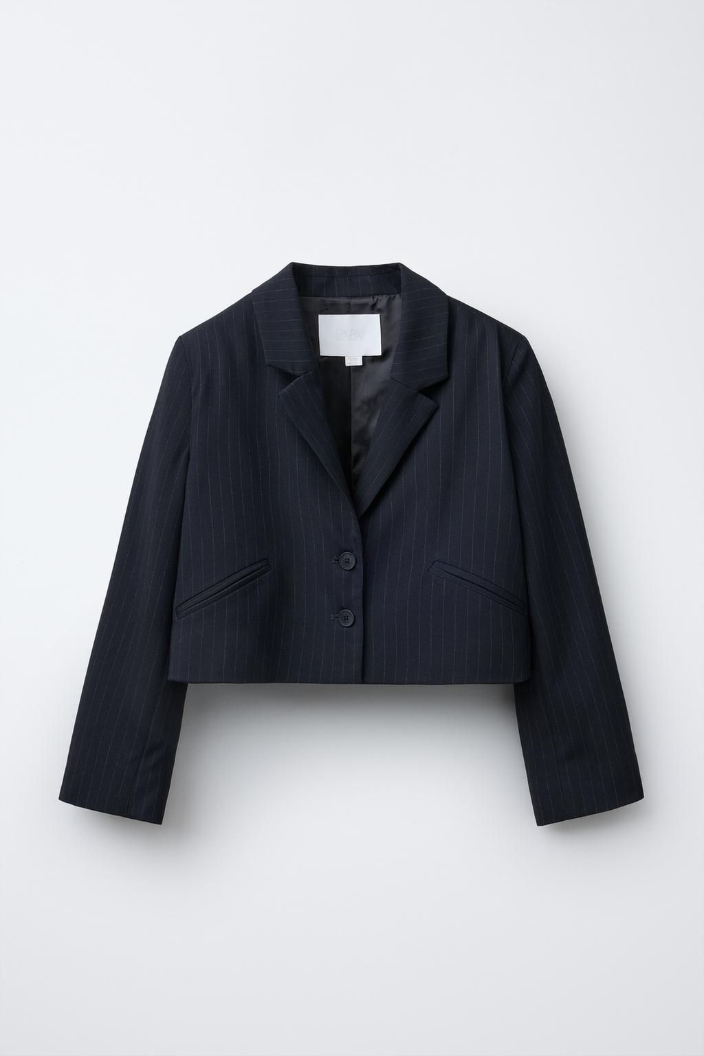 CROPPED PINSTRIPE BLAZER - Zara фото 3