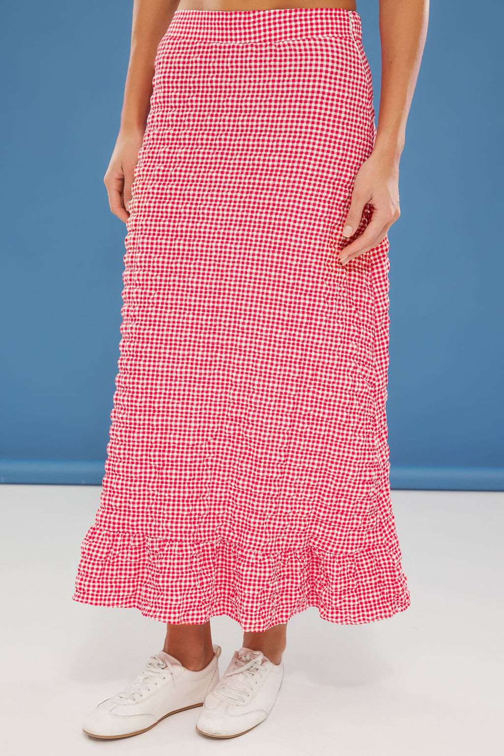 TRENDYOLMILLA Siyah Gofre Kumas Potikare Desen Maxi Boy Dokuma Etek TWOSS25ET00048 фото 9