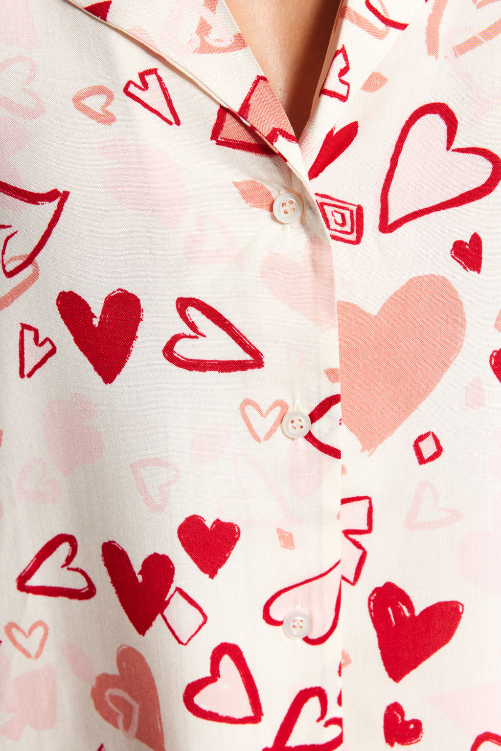 Kad?n Mini Me/Anne K?z Cok Renkli Kalpli Biyeli Viskon Dokuma Pijama Tak?m? THMAW24PT00091 - Trendyolmilla фото 7