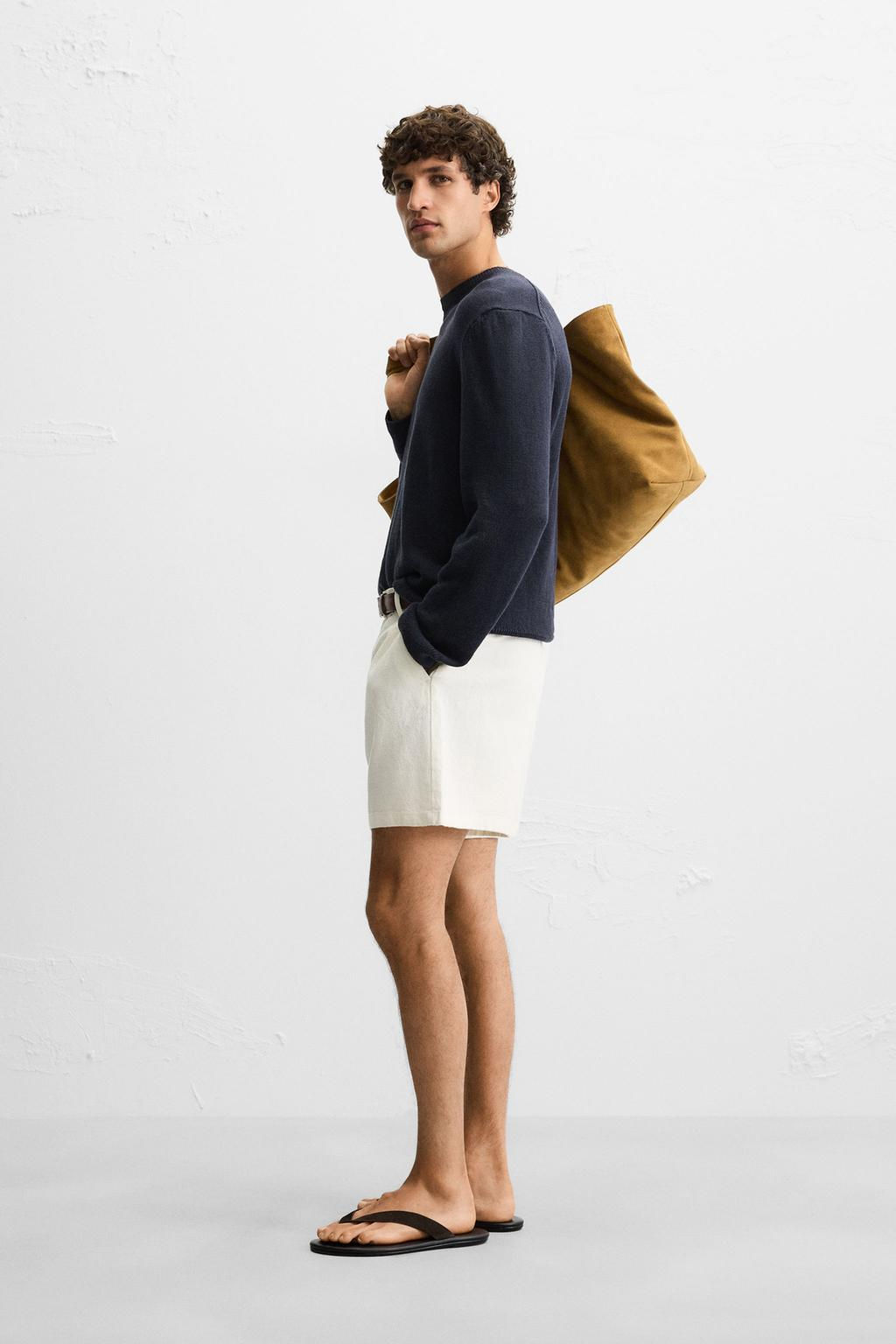 LINEN/COTTON BERMUDA SHORTS - Zara фото 4
