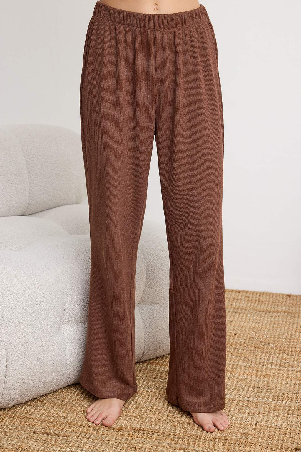 Lacivert Ay?c?kl? Fitilli Orme Pijama Tak?m? THMSS21PT0168