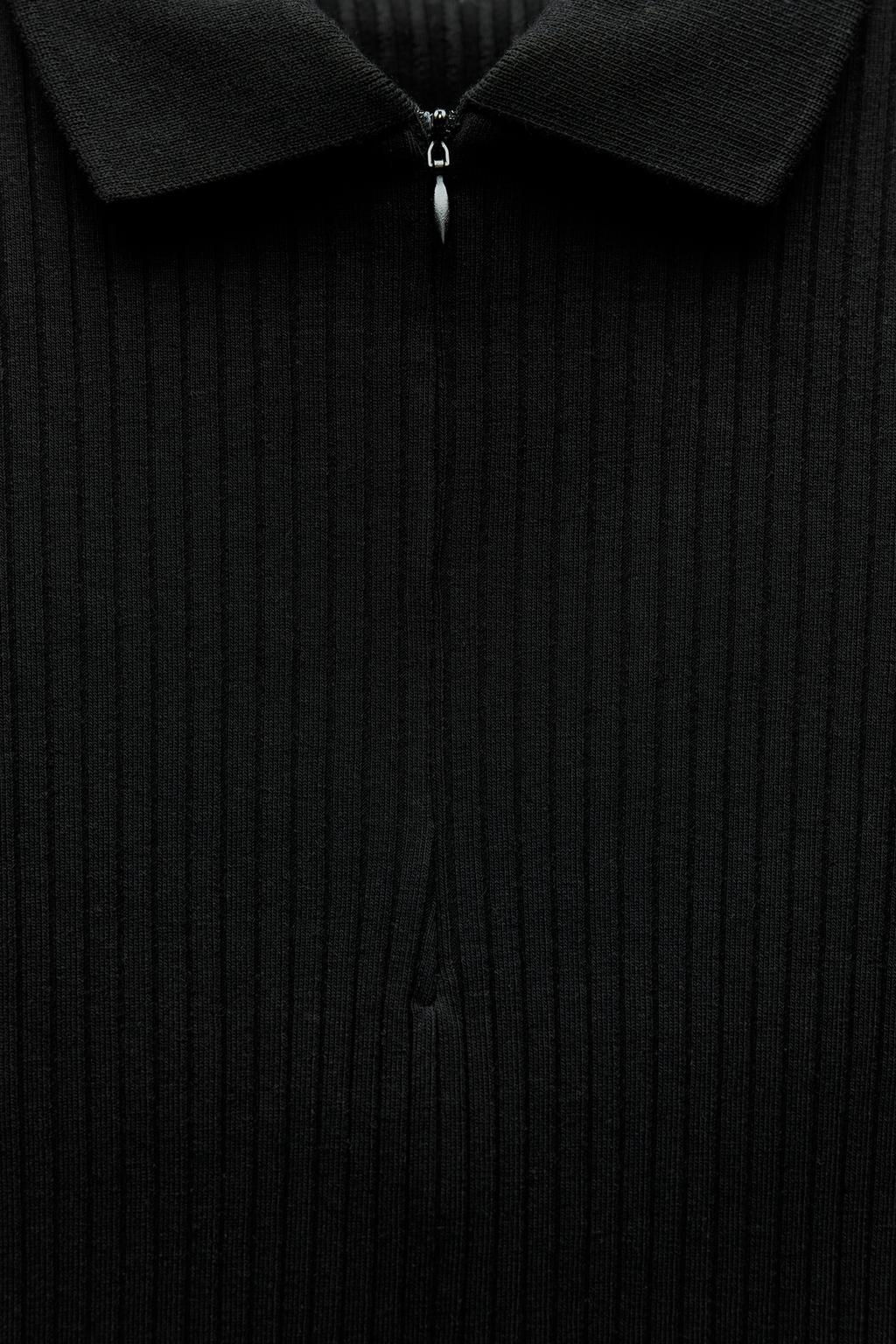 RIBBED POLO NECK T-SHIRT - Zara фото 13