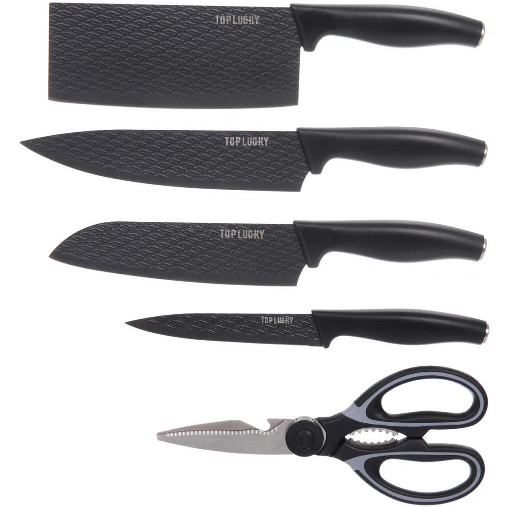 Набор ножей "SHEF" 6предметов (4ножа+ножницы+подставка)