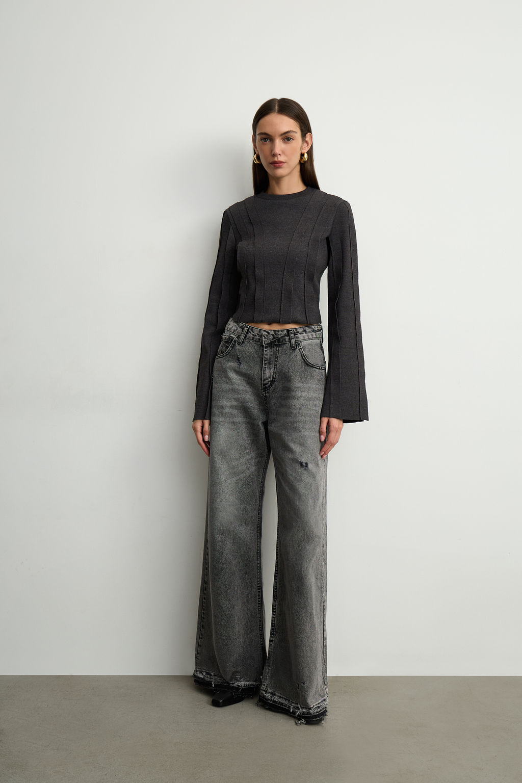 Лонгслив фактурный в рубчик с декоративными полосками - Mollis фото 2