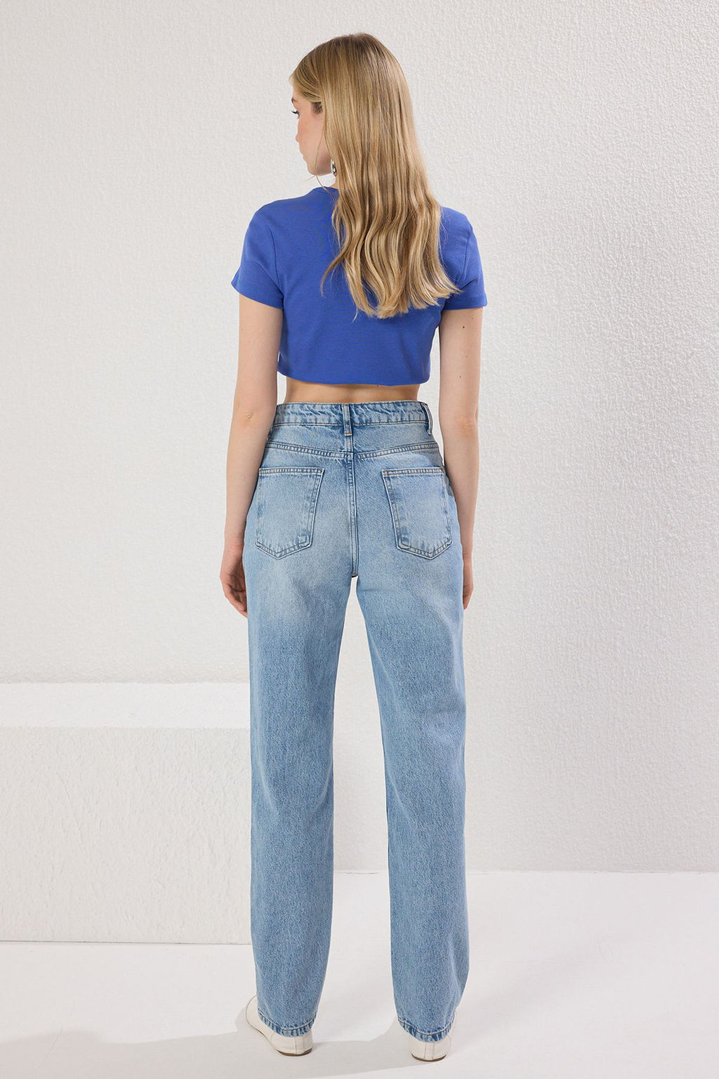 Ac?k Mavi More Sustainable Y?rt?k Detayl? Normal Bel Uzun Straight Jeans TWOSS25JE00220 - Trendyolmilla фото 5