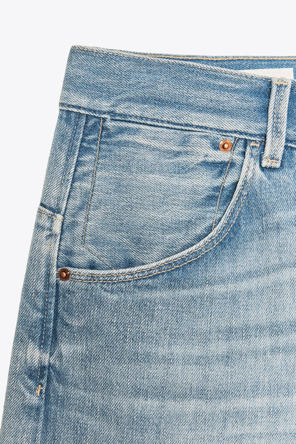 TRF STRAIGHT MID-WAIST BELTED JEANS - Zara фото 6