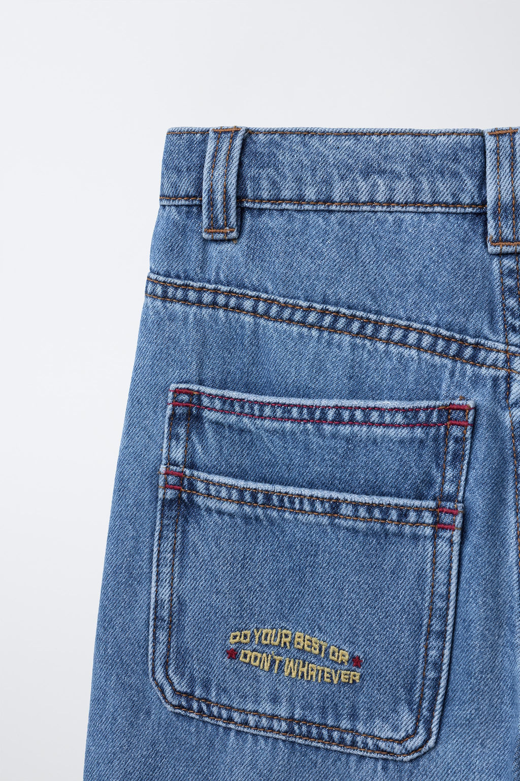 EMBROIDERED BAGGY JEANS - Zara фото 4