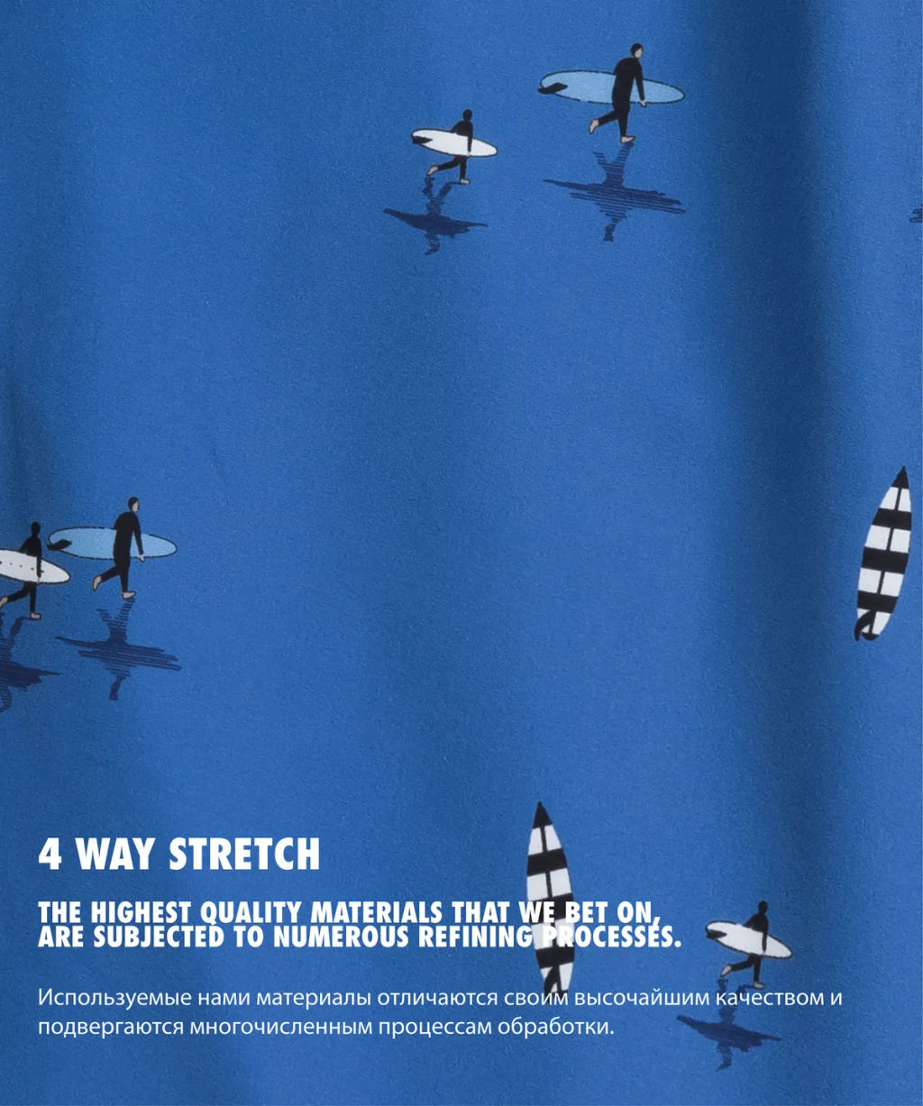 ATLANTIC KMB-224 Шорты мужские пляжные 4Way Stretch Surf голубой  фото 4