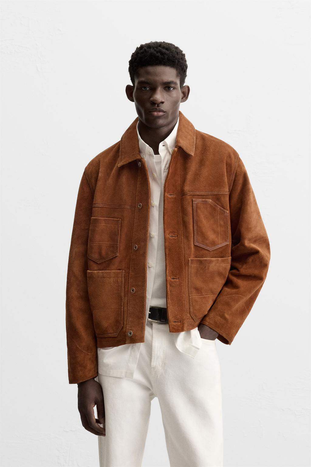 LEATHER JACKET WITH POCKETS - Zara фото 11