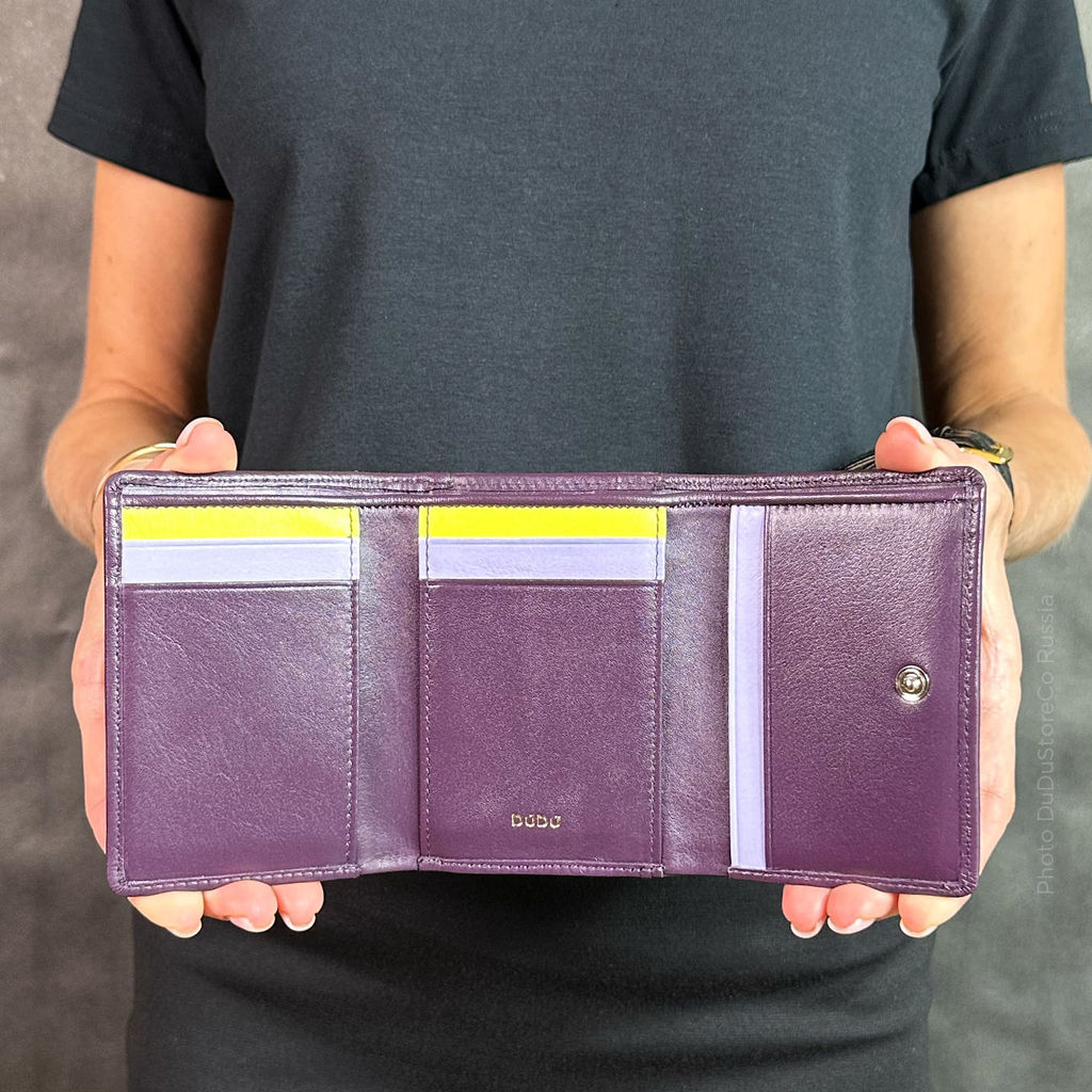 Итальянский женский кожаный кошелек DuDu серии Corsica | темно-фиолетовый - Dudubags фото 9