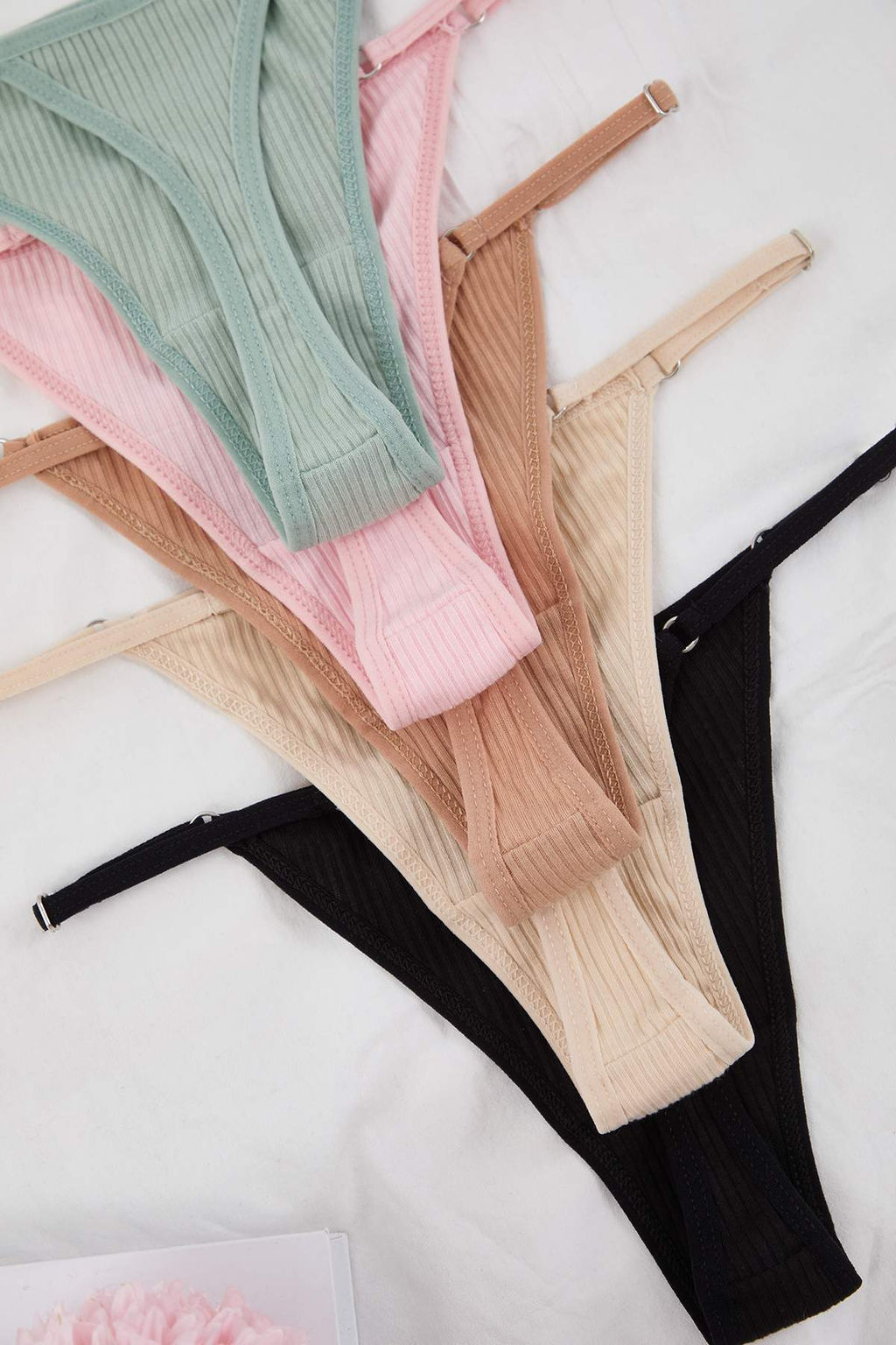 Kahverengi-Cok Renkli 5li Paket Ayarlanabilir Bel Fitilli Orme Tanga Kulot THMAW26KU00017 - Trendyolmilla фото 8