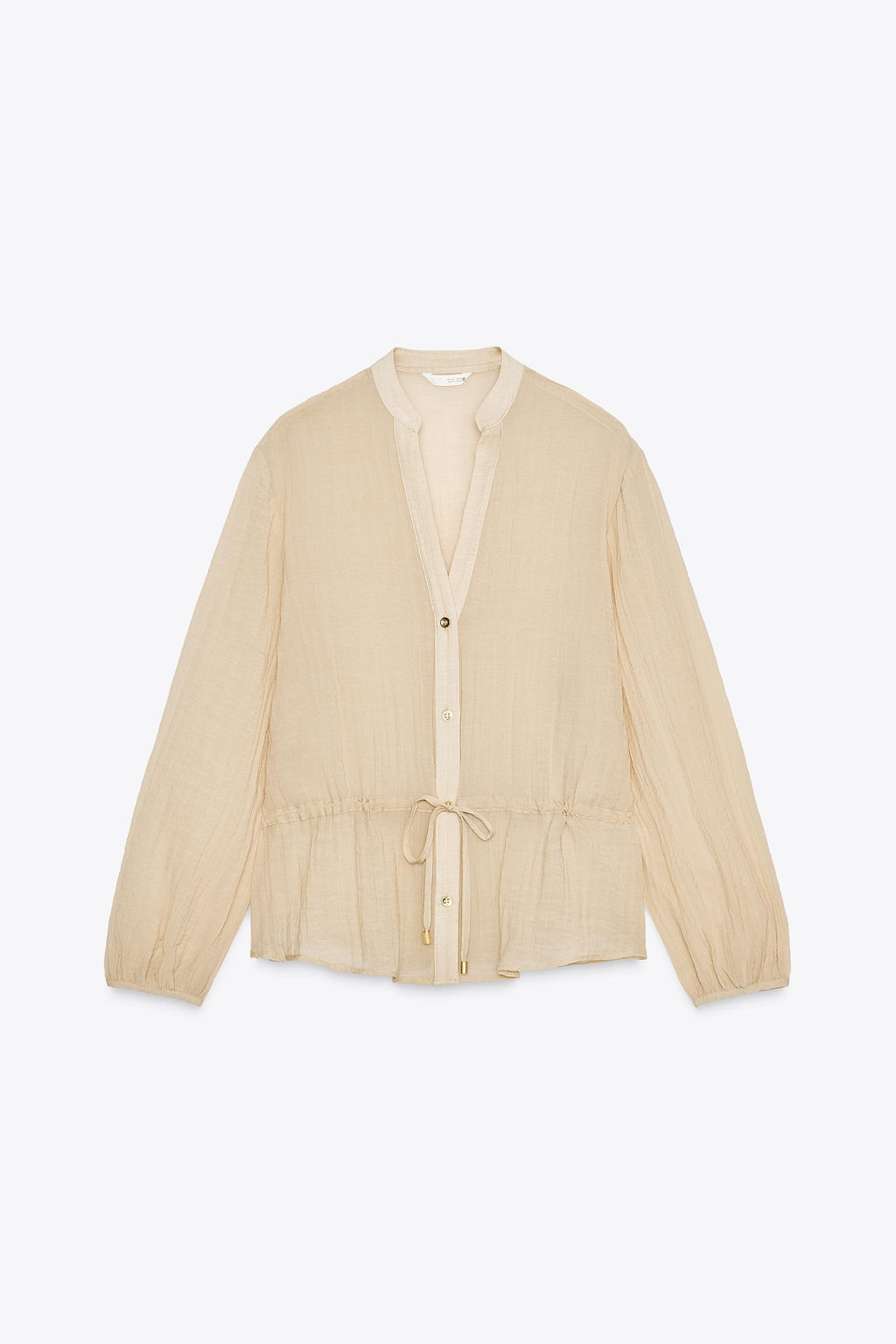 SEMI-SHEER CREASED-EFFECT SHIRT - Zara фото 12