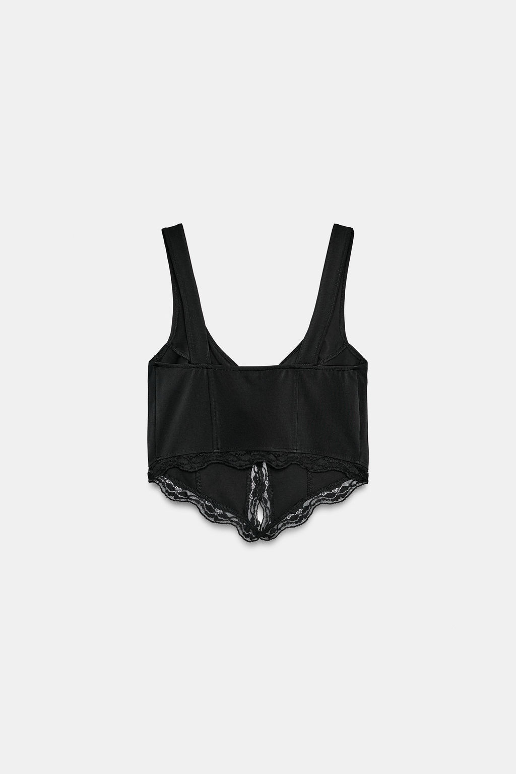 TOP POLIAMIDA ENCAJE BOTONES / Negro - Zara фото 4