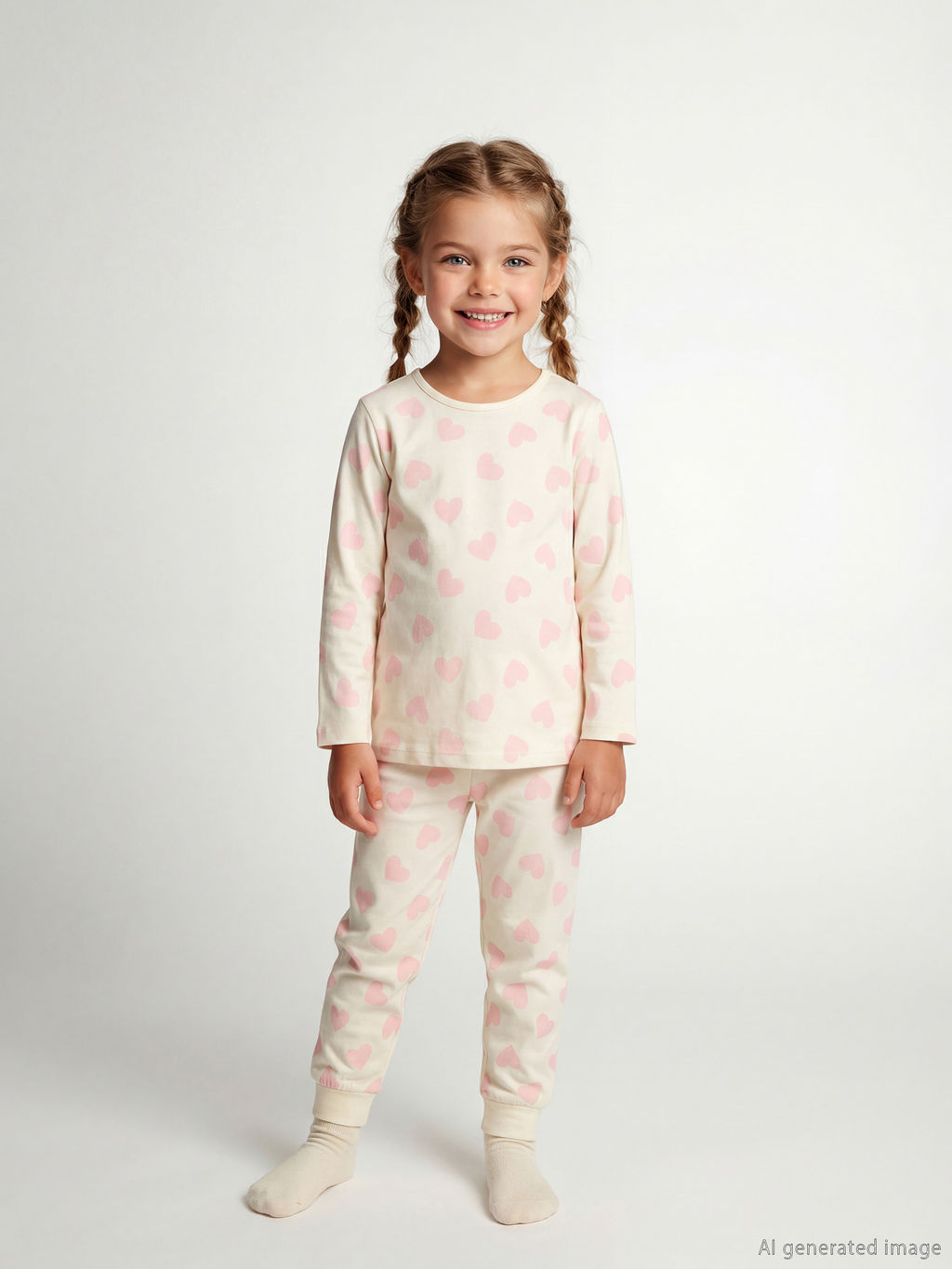 Bisiklet Yaka Desenli K?z ?ocuk Pijama Tak?m? 2li