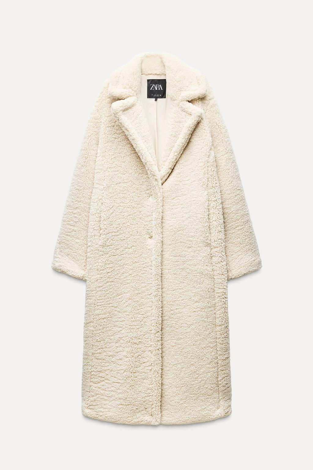 LONG FAUX SHEARLING COAT - Zara фото 13