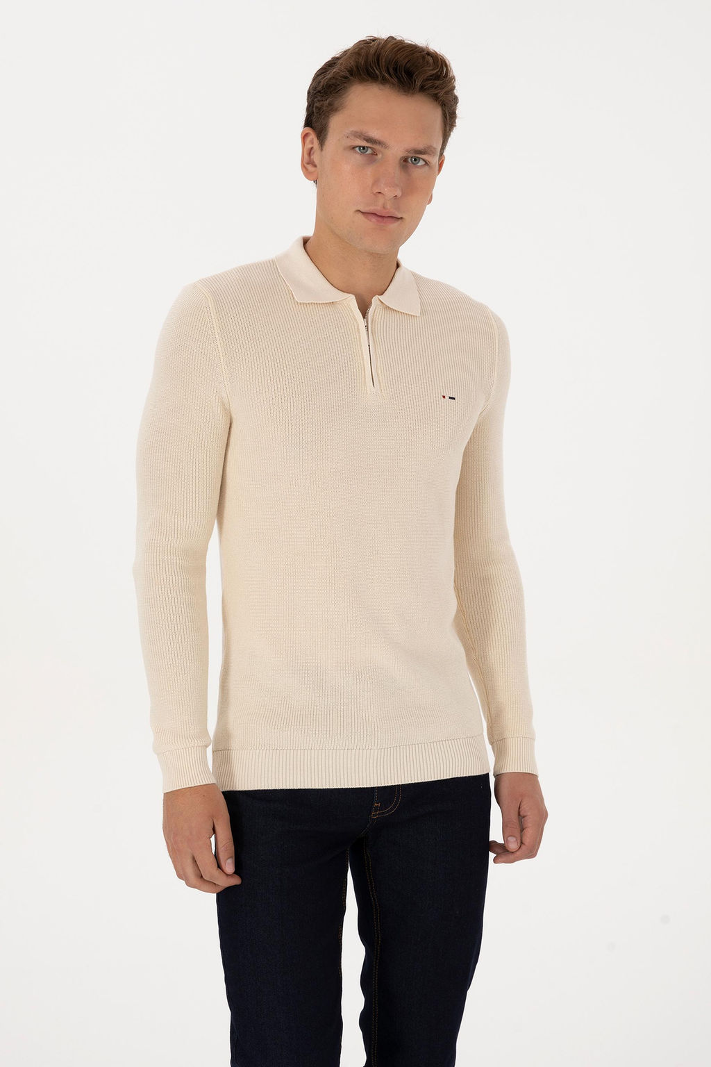 Erkek Krem Basic Kazak - U.s. polo assn фото 3