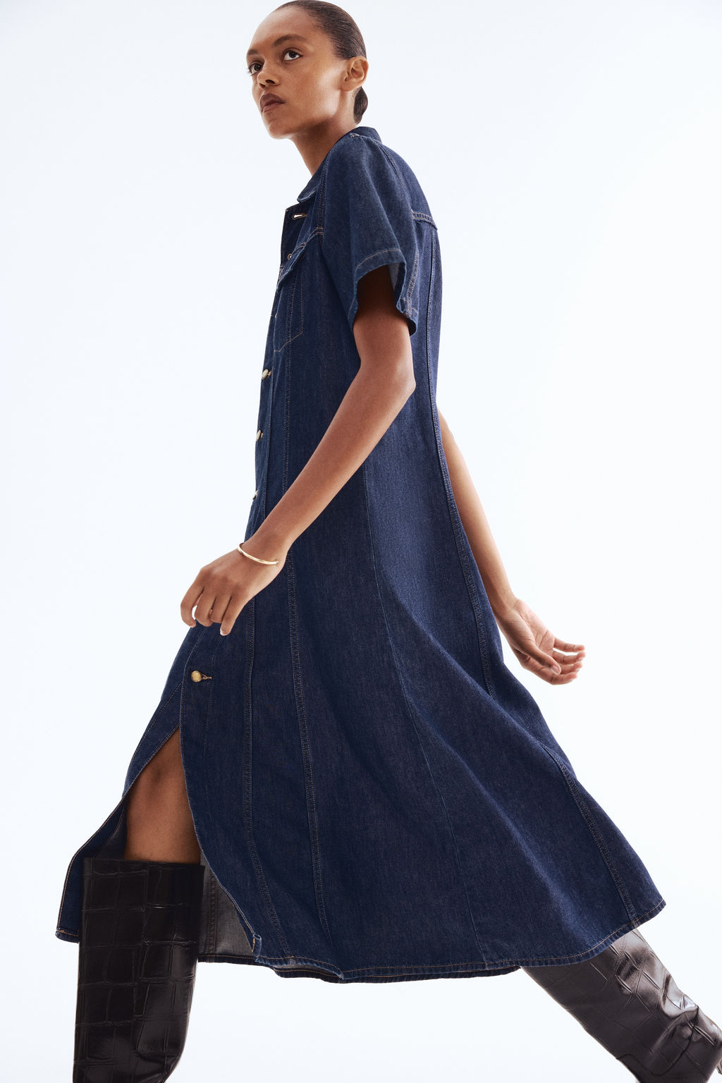 Vestido camisero en denim - H&m фото 3
