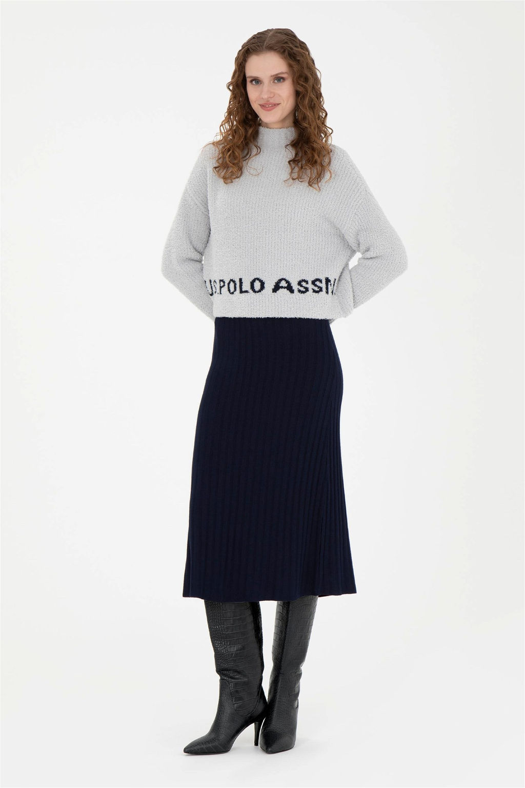 Женский свитер из каменного меланжа - U.s. polo assn фото 4