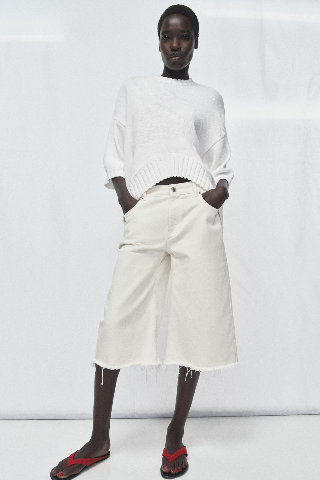 KNIT SHORT SLEEVE JUMPER WITH ASYMMETRIC HEM - Zara фото 7