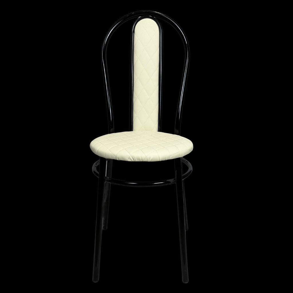 Стул "Венский" к\з стег.Крем н.черный