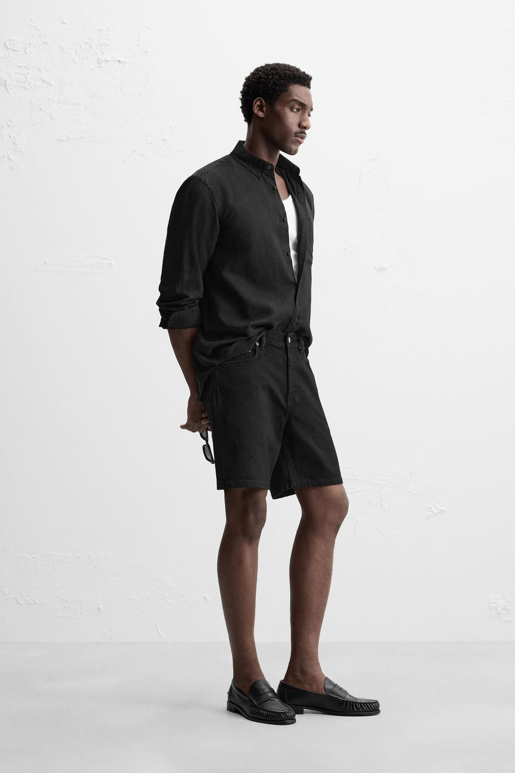 REGULAR FIT DENIM BERMUDA SHORTS - Zara фото 50